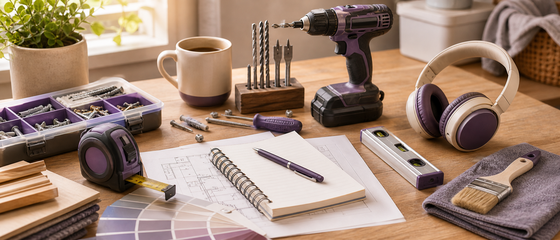Home Fix Planner themed Audible listening scene